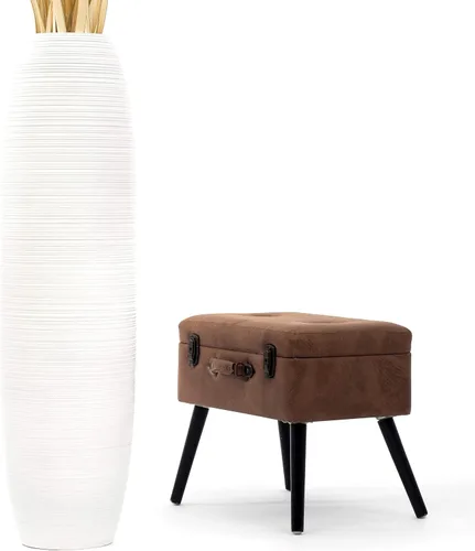 Miniatura 9 de Leewadee Jarrón grande negro para decoración del hogar, de madera, de 26 pulgadas de alto, decoración de granja, soporte para flores para plantas