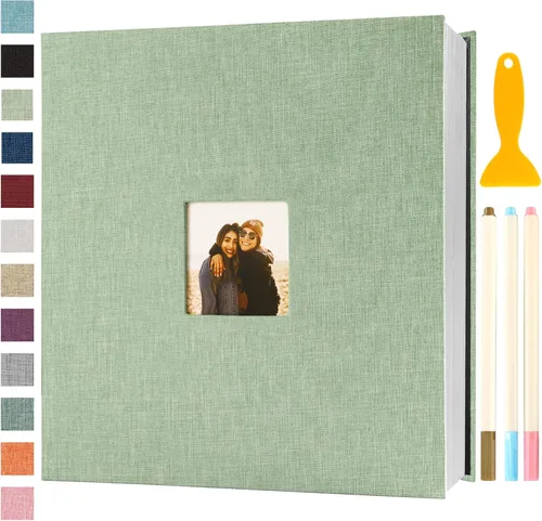 Miniatura 31 de Álbum de fotos autoadhesivo con páginas adhesivas, álbumes de fotos magnéticos para fotos de 4x6, 5x7, 8x10, libros con páginas adhesivas para bebé