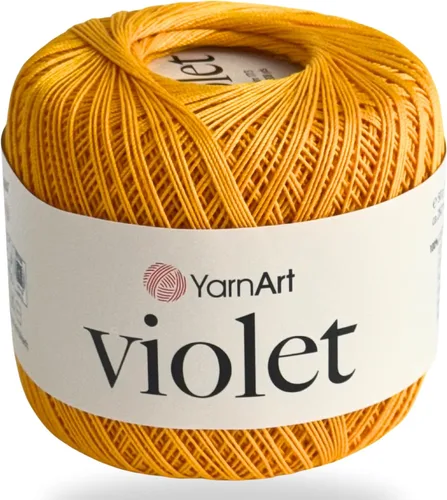 Miniatura 35 de Yarn Art - 1 madeja YarnArt Violet, 100 hilos de hilo de algodón mercerizado, hilo de ganchillo para tejer a mano, bordado y manualidades