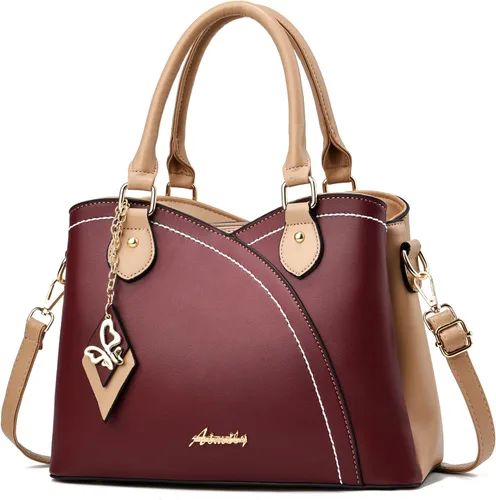 Miniatura 8 de Bolsos y carteras para mujer de DAINAOTM, bolsos estilo tote de cuero PU, cartera de señora con asa superior, bolso cruzado, bolso de hombro PU