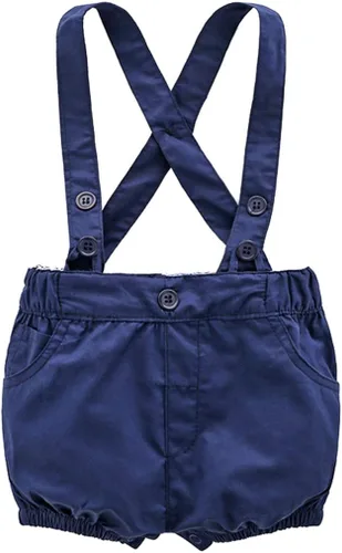 Miniatura 3 de Conjunto de pantalones cortos azules para bebé, trajes formales para bebés
