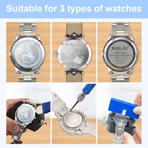 Miniatura 5 de EasyTime Kit de reparación de reloj kit de herramientas de repuesto de batería de reloj profesional, adecuado para la extracción de la parte trasera