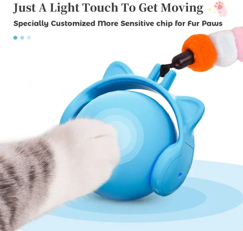 Miniatura 7 de Juguetes ORSDA para gatos de interior, nueva pelota de gato con control táctil y temporización de voz inteligente, juguete de ratón simulado