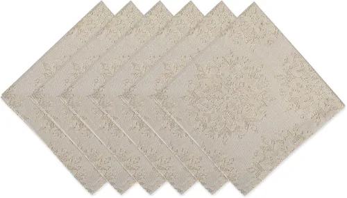 Miniatura 13 de Colección de mesa navideña DII Sparkle Metallic, camino de mesa, 14x72 pulgadas, copos de nieve en jacquard