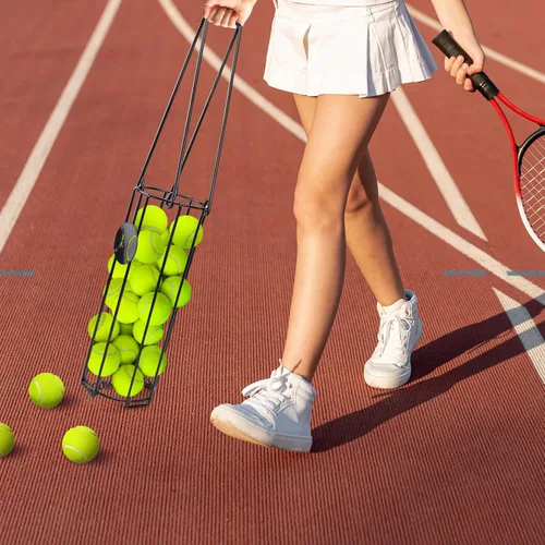 Miniatura 5 de Pelota de tenis cilíndrica, recogedor de pelotas de pickleball para recuperar, recogedor de pelotas de tenis, superior para fácil recolección y Negro
