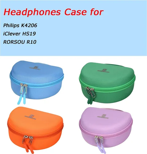 Miniatura 7 de Tourmate Funda de viaje rígida para auriculares inalámbricos Philips K4206 para niños, iClever HS19 RORSOU R10 para niños, bolsa de almacenamiento