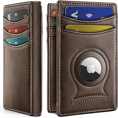 Miniatura 8 de BULLIANT Billetera Airtag para hombre, delgada con clip para dinero, cierre magnético, 12 tarjetas en el bolsillo frontal, bloqueo RFID