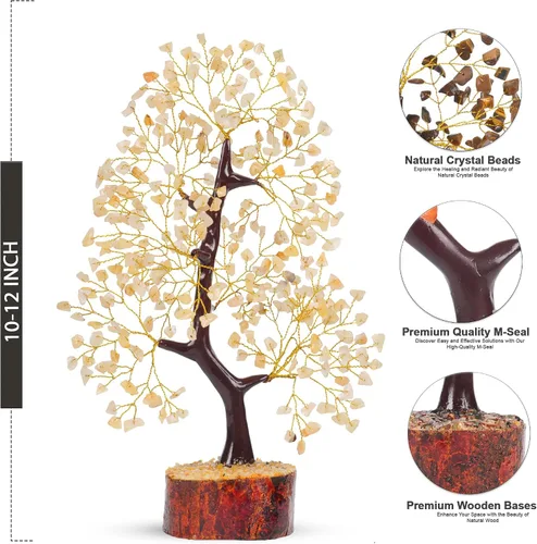 Miniatura 2 de Árbol de cristal de aventurina amarilla, árbol de piedras preciosas, cristales curativos y piedras, decoración de escritorio de árbol de gemas