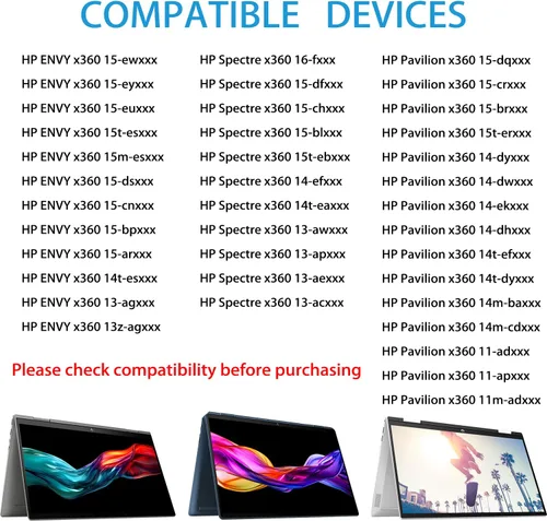 Miniatura 3 de HP Lápiz digital genuino para portátiles HP Envy x360/Pavilion x360/Spectre x360 2 en 1, compatible con MPP con sensibilidad a la presión, gris