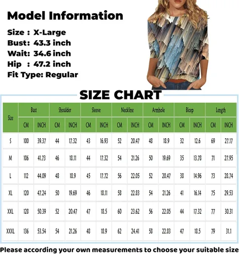 Miniatura 4 de Camisas de manga 34 para mujer, cuello redondo, estampado floral, sudaderas casuales elegantes, blusas de manga tres cuartos