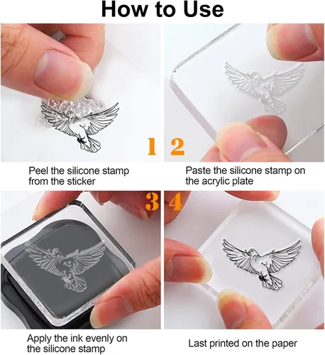 Miniatura 7 de GLOBLELAND Sello transparente de texto bíblico para álbumes de recortes, sellos de silicona de lirio de ángeles, sello transparente de paloma de paz