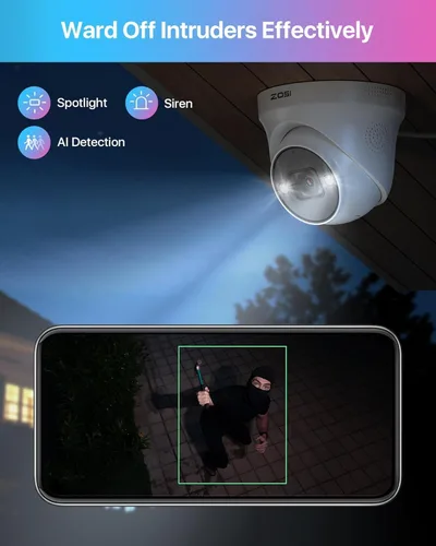 Miniatura 4 de ZOSI Sistema de cámara de seguridad PoE de 32 canales 4K, 8 cámaras IP PoE para interiores y exteriores de 8 MP, detección de vehículos personales
