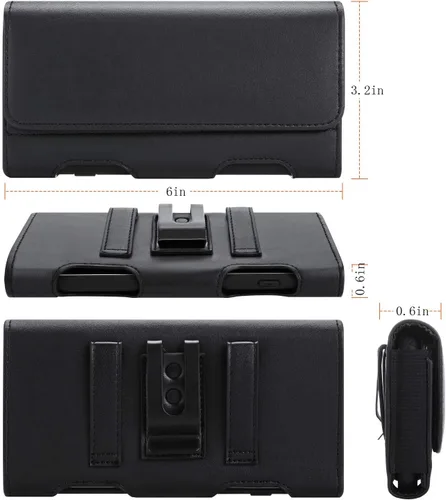 Miniatura 5 de BECPLT Funda Holster para Samsung Galaxy S25 S24 S23 S22 5G S21 5G, para iPhone 17 Pro 17 16 15 Pro Funda de Cuero Tipo Bolsa Holster con Clip