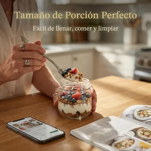 Miniatura 4 de Tarros Mason de 8 onzas, pequeños frascos de vidrio con tapas, tarros de conservas con cubiertas de metal herméticas para mermelada, miel, especias