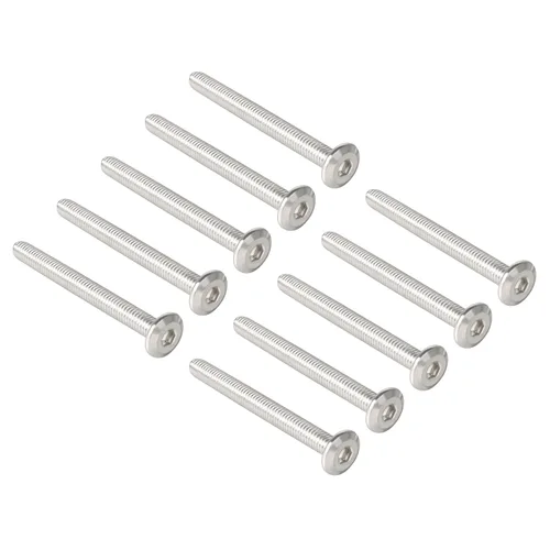 Miniatura 5 de Bonsicoky 10 tornillos hexagonales de cabeza redonda plana M6-0.039 x 2.362 in, tornillos de conexión de acero inoxidable 304, tornillos
