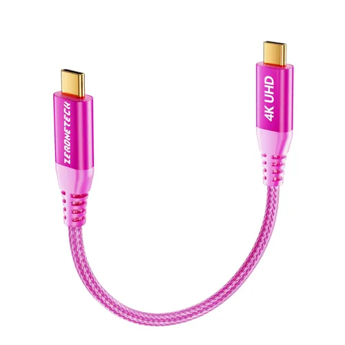 Miniatura 14 de Cable para Monitor USB C ZeroneTeck [0.91 m, Rosa], Transferencia de Datos de Alta Velocidad de 20 Gbps, Salida de Video de Pantalla 4K@60Hz, Carga