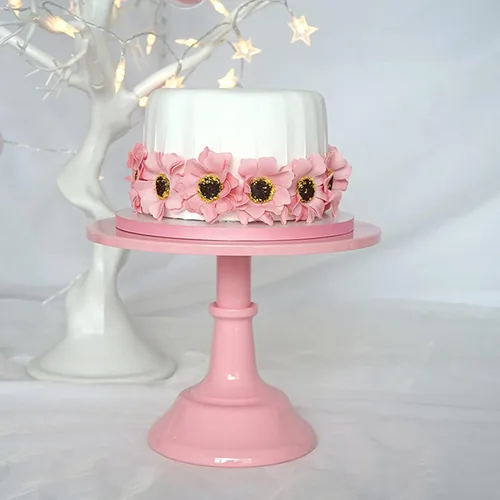 Miniatura 3 de Soporte de hierro para tartas, bandeja decorativa para cupcakes, bandeja de fruta de postre para baby shower, boda, fiesta de cumpleaños (rosa) (M)