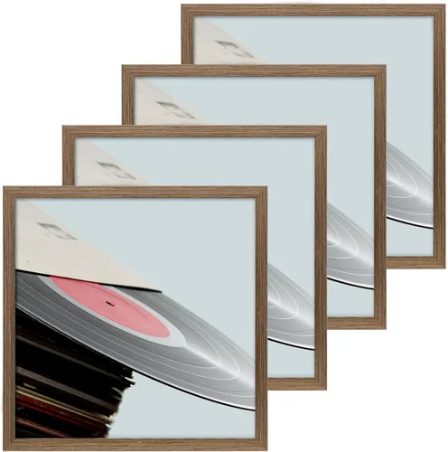 Miniatura 9 de eletecpro Marcos de discos de vinilo de 7 x 7 pulgadas para galería, decoración de pared negra resistente y ligera, marcos LP fáciles de colgar, se