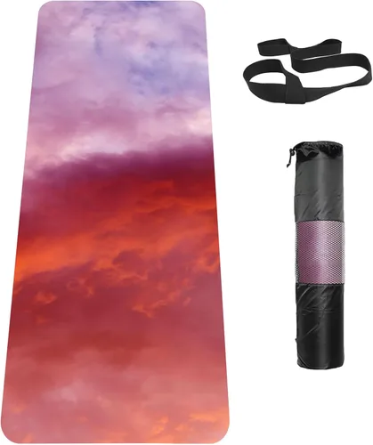 Miniatura 8 de Tapete de yoga antideslizante TPE, tapete de entrenamiento para hombres y mujeres, tapete de entrenamiento grueso con correa de transporte, tapetes