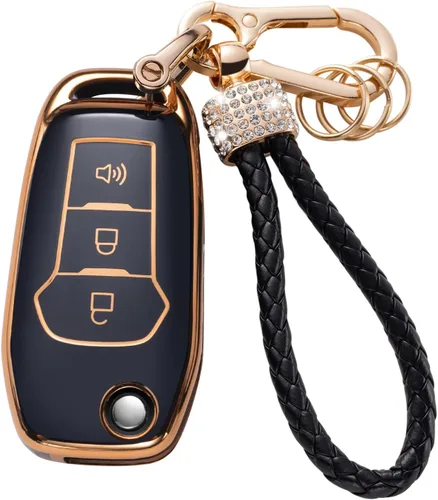 Miniatura 19 de Gematay Funda protectora para llavero VW Volkswagen con cordón para llavero, compatible con VW Jetta Golf Polo MK7 Passat Beetle Smart Key Case