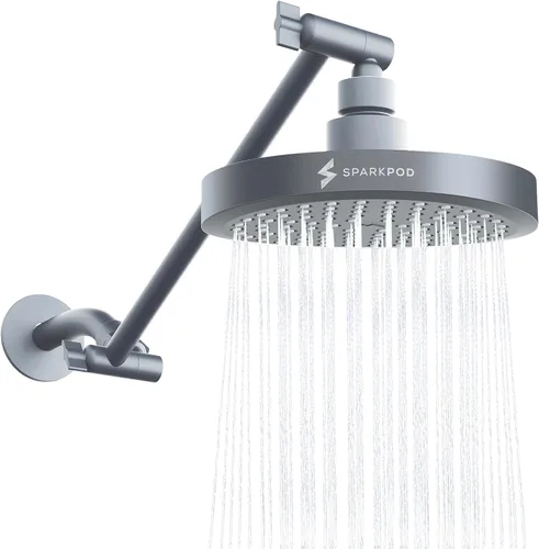 Miniatura 20 de SparkPod Cabezal de Ducha de Lluvia Redondo con Brazo de Extensión - Cabezal de Ducha de Altura Ajustable con Rendimiento de Alta Presión