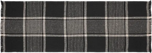 VHC Brands Eston - Alfombra rústica para decoración de casa de campo, color negro y bronceado, 12 x 36 pulgadas
