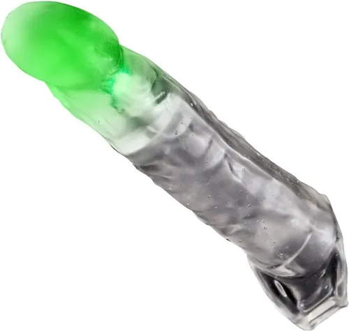 Miniatura 9 de Manga del pene masculino eyaculación retraso eyaculación polla para parejas adultas, juego de alcance del punto G, extensor de polla extensor de Azul