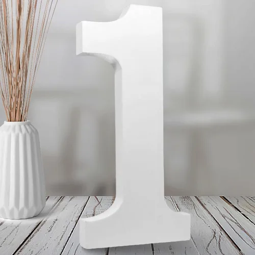 AOCEAN Números de madera blanca de 8 pulgadas, número de madera sin terminar para pared, números decorativos de pie, rebanadas, decoración de