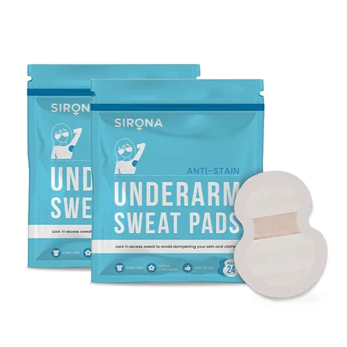 Miniatura 8 de Sirona Almohadilla desechable para sudor de axilas, 24 almohadillas, antitranspirantes, absorbentes, bloqueadoras de olores, protectores de vestido