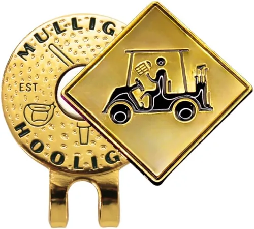 Mulligan Hooligan - Marcador de pelota de golf + clip magnético para sombrero, regalo de golf divertido y único, calidad premium, perfecto para tu