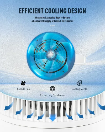 Miniatura 5 de CO-Z Destilador de agua de 1.1 galones, encimera de 750 W, destilador de encimera de oficina en casa destilador de agua que hace la máquina, Máquina