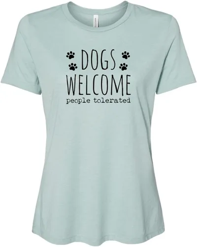Miniatura 23 de Cute Women's Screen Printed Crew Neck Tee, Shirts With Sayings, Dusty Blue or Olive