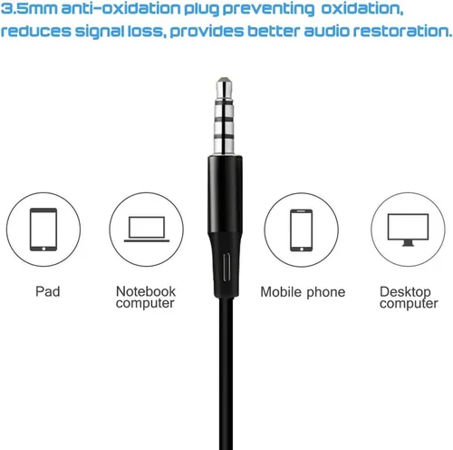 Miniatura 4 de SourceTon Paquete de 3 auriculares con cable con micrófono y control remoto, auriculares intrauditivos estéreo con aislamiento de ruido sin enredos