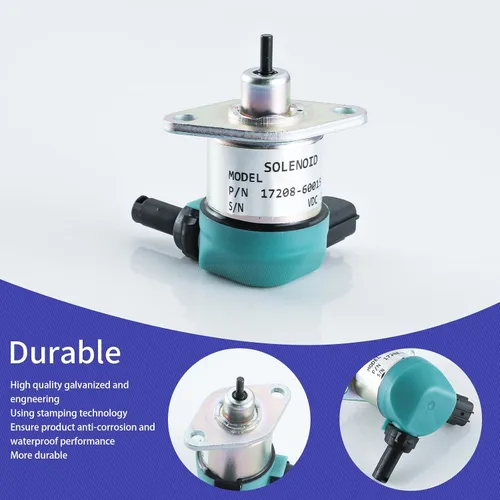 Miniatura 3 de 17208-60015 Solenoide de corte de combustible 17208-60010 17208-60012 17208-60016 17208-60017 Reemplazo para motor Kubota D905 D1005 D1105 V1205
