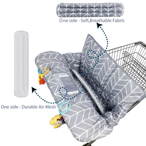 Miniatura 2 de ICOPUCA Funda para carrito de compras para bebé, funda de carrito 2 en 1 para bebés y funda para silla alta, funda acolchada para asiento de carrito