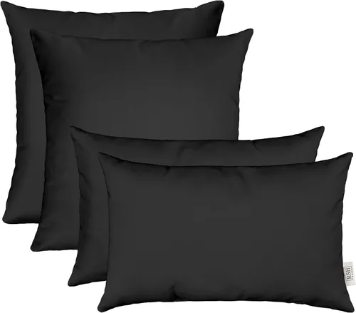 Miniatura 34 de RSH DECOR: Sunbrella Juego de 4 almohadas lumbares y cuadradas 20 x 12 pulgadas y 17 x 17 pulgadas Tela resistente al agua y a la decoloración