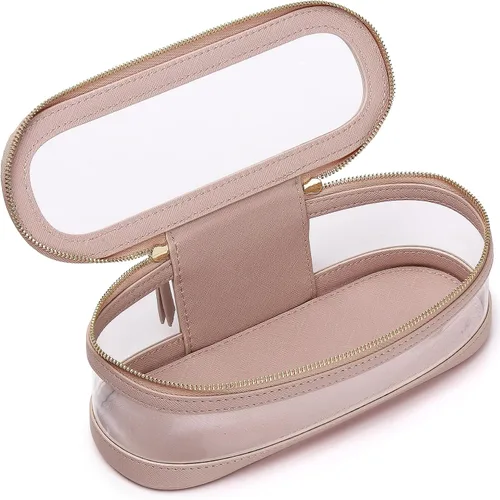 Miniatura 24 de Pinkmik Pequeña bolsa de maquillaje, mini estuche transparente para maquillaje y neceser con cremallera, organizador de bolsos para mujer