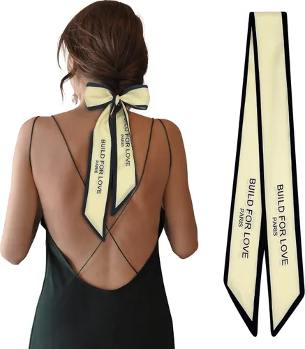 Miniatura 30 de Women's Designer Neckerchief Handbag Handle Ribbon Fashion Scarf Letter Printed Hair Tie