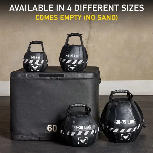 Miniatura 2 de Saco de arena con pesa rusa - Bolsa de pesas de arena de servicio pesado para entrenamiento cruzado, entrenamiento de fuerza, ejercicio, fitness