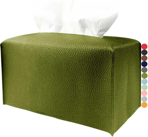Miniatura 14 de Cubierta de Caja de Paños Grande Rectangular – Soporte de Caja de Paños Rectangular de Tamaño Plus con Cinturón Inferior [JESMINI, Negro] Soporte