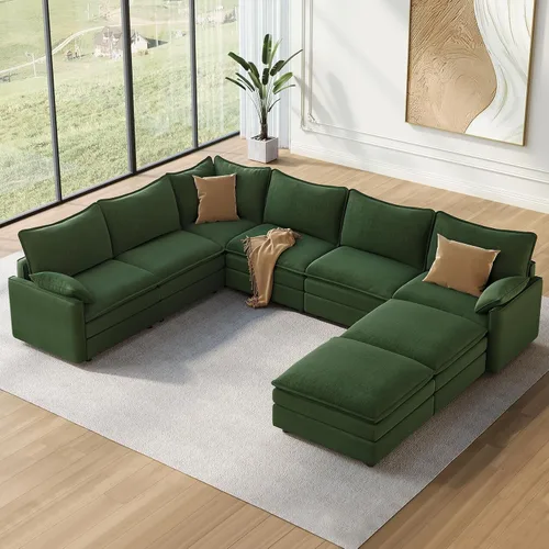 Miniatura 93 de Vesgantti 2 Piece Loveseat & 3 Seater Sofa Set, Modular Cloud Couch, Beige