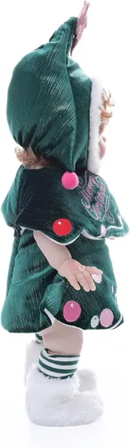 Miniatura 9 de Muñecas de bebé, 18 pulgadas realista Reborn Full Vinyl Baby Doll con pelo rizado, detalles realistas pintados a mano y atuendo acogedor para niñas
