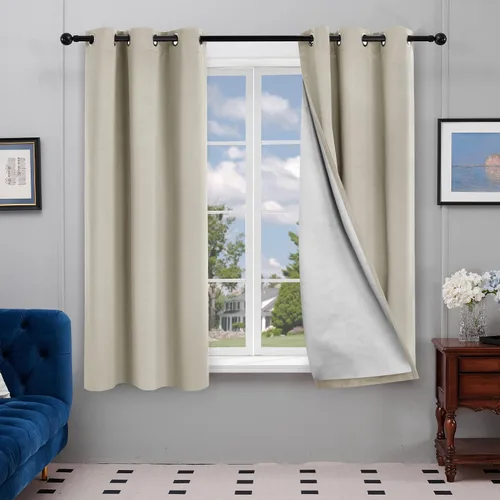 Miniatura 18 de Deconovo - Cortinas opacas para dormitorio con ojales, cortinas sólidas con aislamiento térmico, bloquean el calor, oscurecen la habitación, ahorran