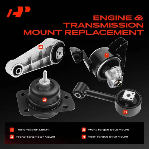 Miniatura 3 de A-Premium Juego de 4 soportes de transmisión de montaje de motor y soporte de puntal de torsión compatibles con Chevrolet Optra 2004-2010 y Suzuki