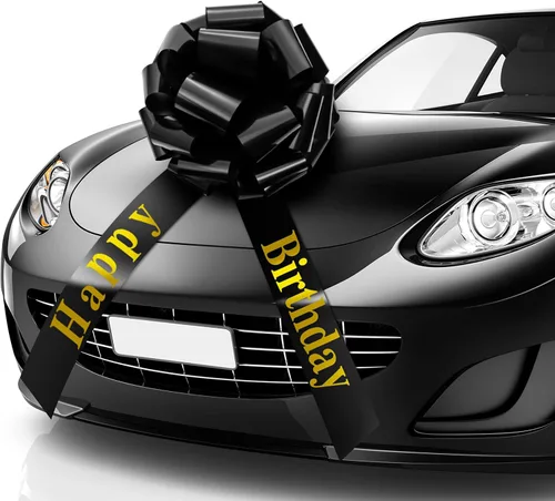 Lazo grande de regalo para automóvil, decoración de fiesta de cumpleaños y Navidad (20 pulgadas, negro)