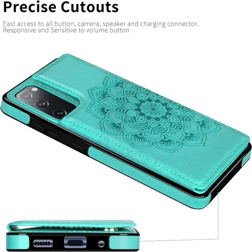 Miniatura 5 de COOYA Funda para Samsung Galaxy S20 FE 5G - Funda tipo cartera con tarjetero, piel sintética de alta calidad, cierre magnético, funda protectora
