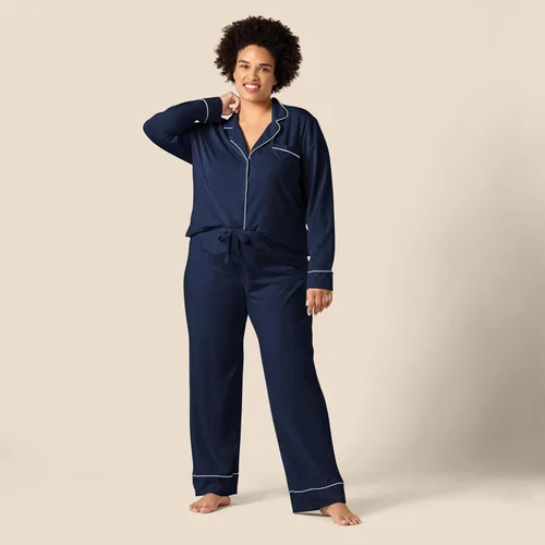 Miniatura 6 de Tienda Essentials - Pijama de modal de algodón para mujer, conjunto de camisa de manga larga y pantalones largos