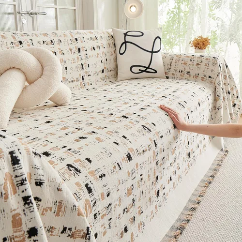 Miniatura 17 de ROOMLIFE Manta Funda Azteca Bohemia para Sofá, Decoración del Hogar Estilo Granja, Fundas de Sofá para Loveseat, Sofás de 2/3 Cojines, Apta