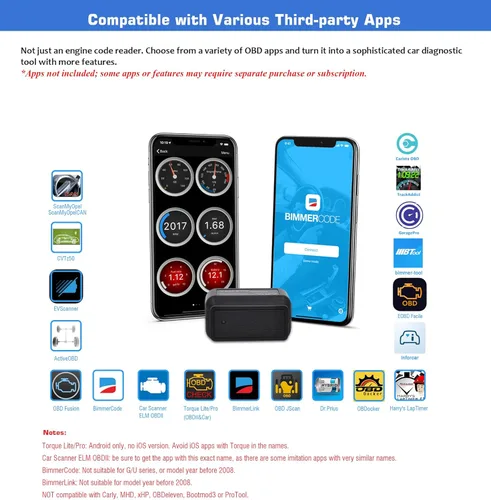Miniatura 3 de Veepeak OBDCheck BLE Bluetooth OBD II escáner para iOS y Android, herramienta de diagnóstico del lector de código de luz del motor de control