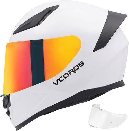 VCOROS Casco integral para motocicleta, unisex, para adultos, aprobado por DOT, WS-609, casco de carreras de moto de calle